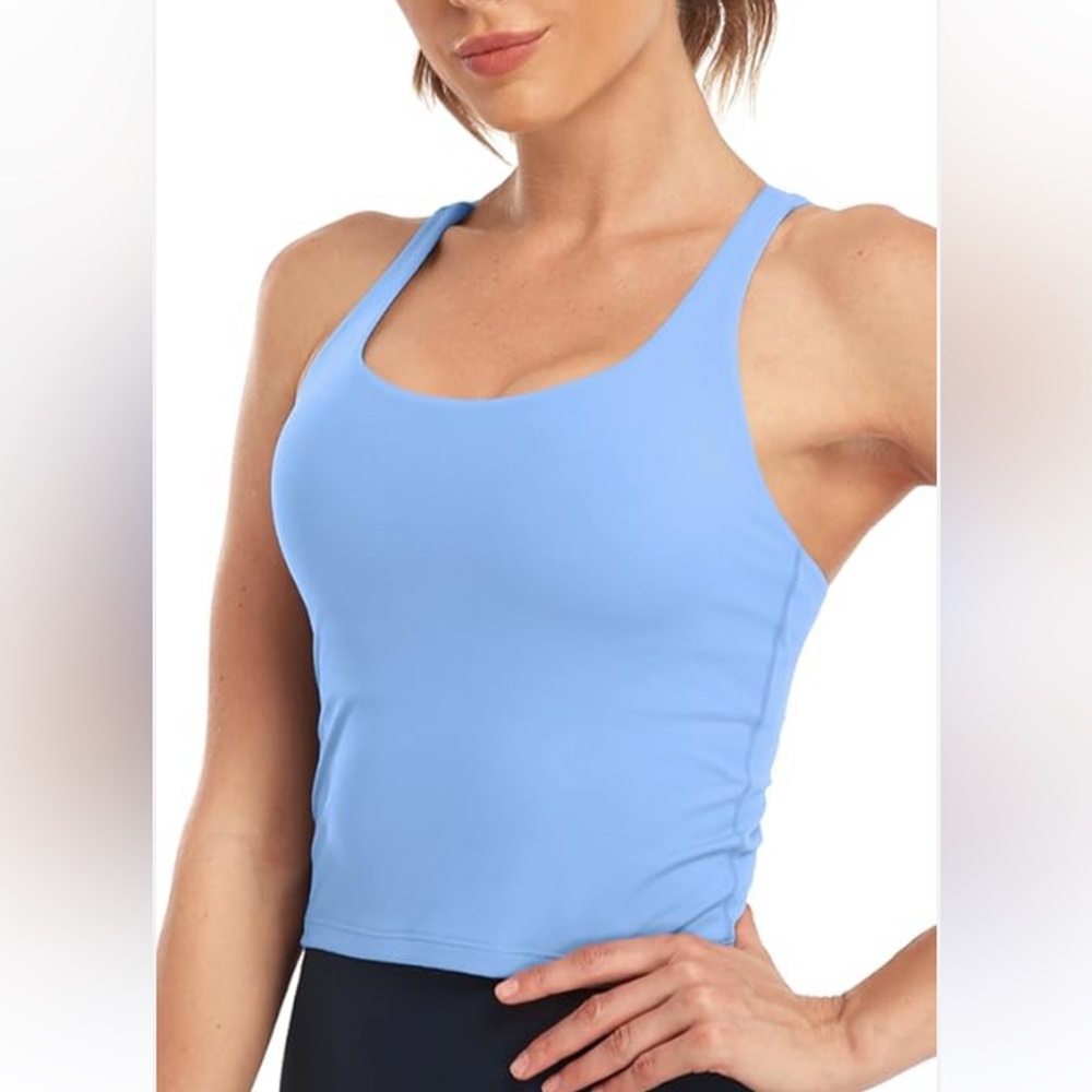HeyNuts Longline Zeal Bras Medium Impact Wirefree Sports Bras Workout Tank Tops